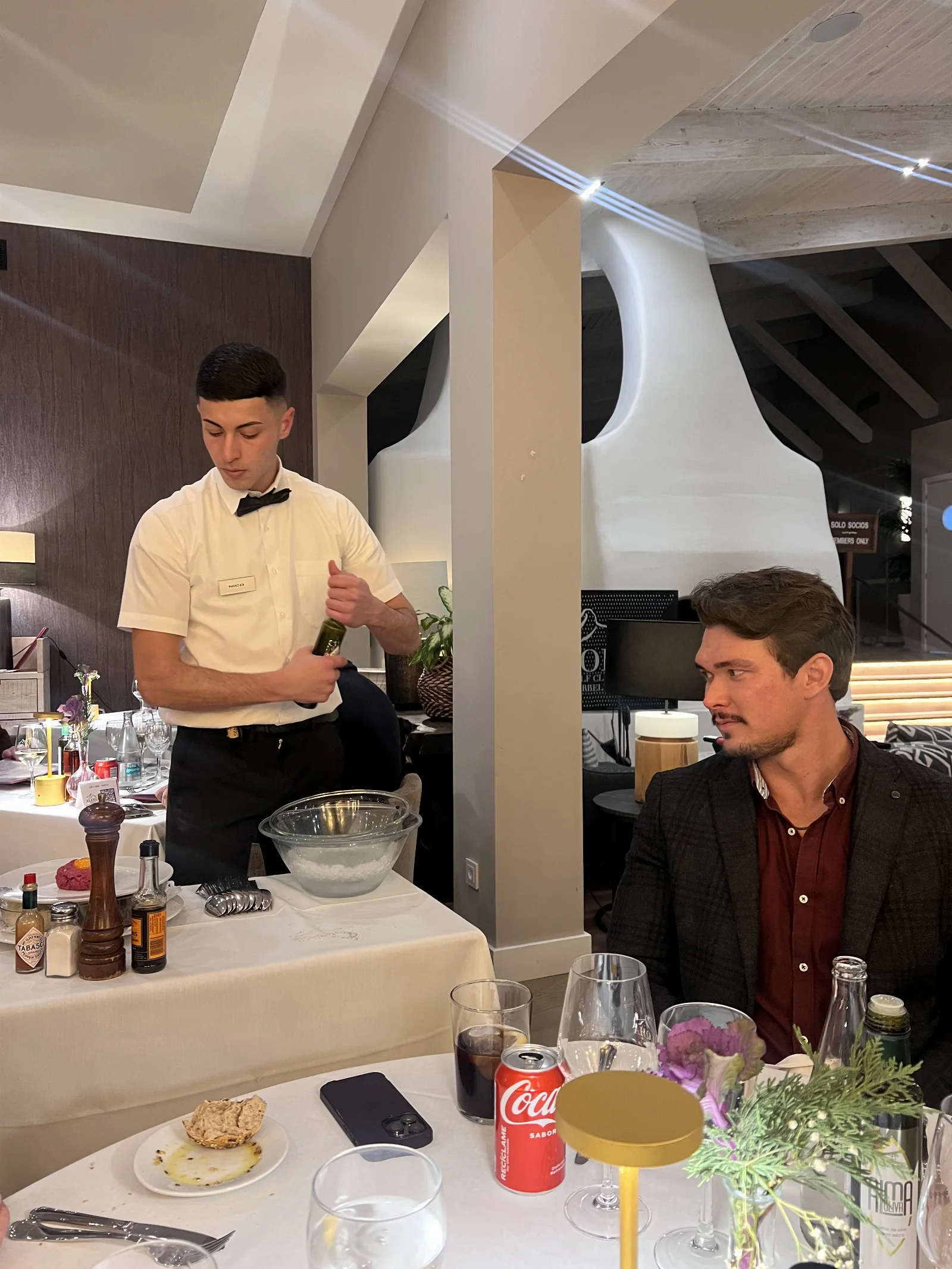 The clubhouse lounge at Aloha Golf Club in Nueva Andalucía, where the restaurant is