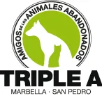 Logo du refuge pour animaux Triple A Marbella avec des silhouettes de chien et de chat